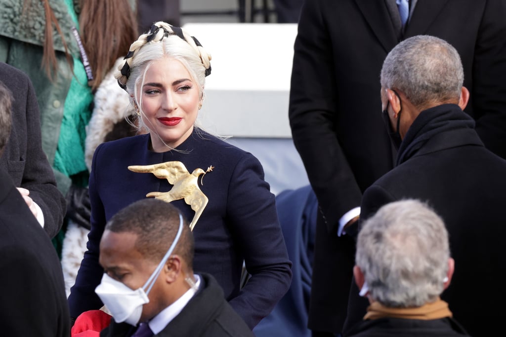 Lady Gaga S Braided Crown Hairstyle At Biden S Inauguration Popsugar Beauty