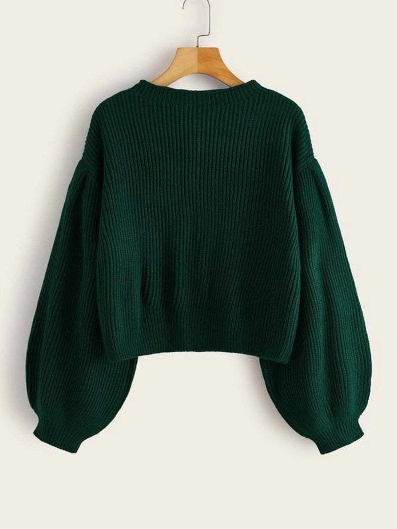 Ago Deal Women Solid Drop Bishop Sleeve Sweater