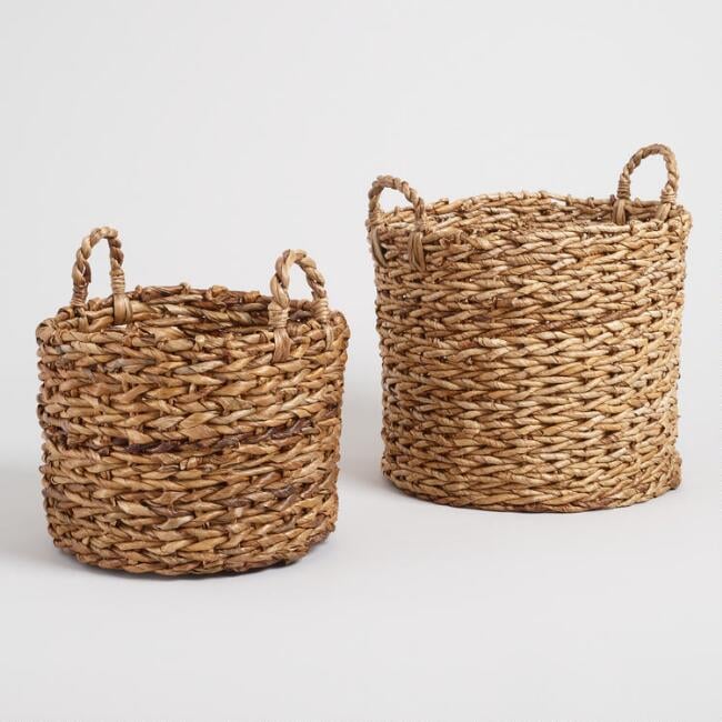 Natural Banana Leaf Multi Weave Naomi Baskets