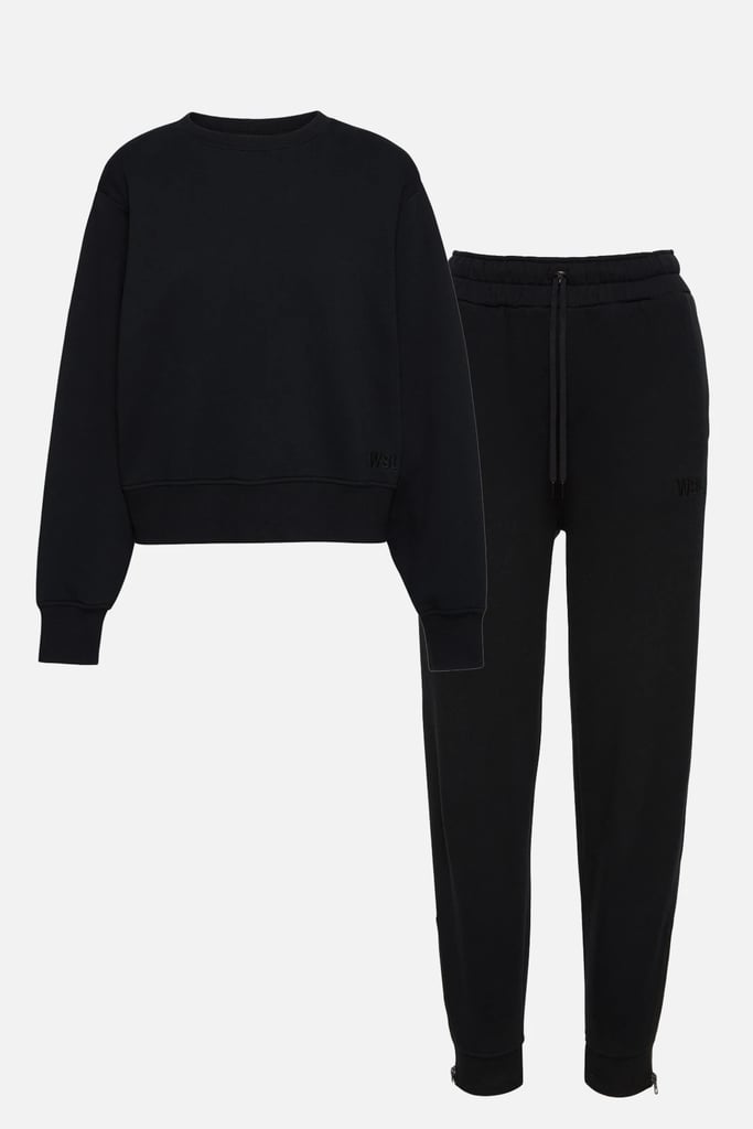 A Matching Sweatsuit: WSLY Eco Fleece Shoulder Pad Crewneck & Sweatpant Kit