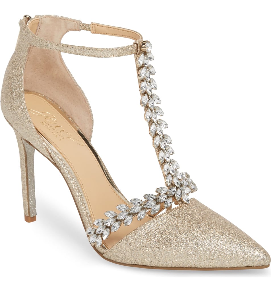 Jewel Badgley Mischka Meena Crystal Embellished T-Strap Pump | Halima ...