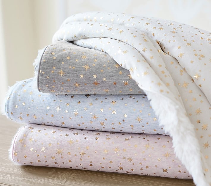 PB Kids Gold Star Sherpa Baby Blanket