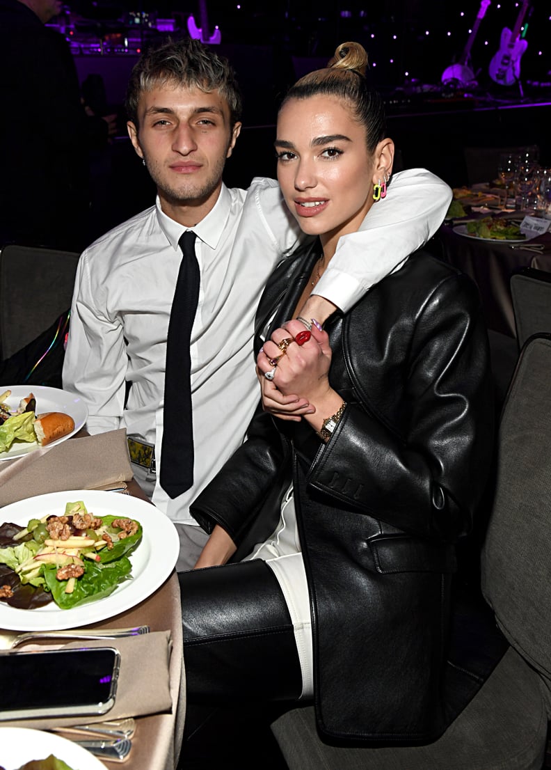 Anwar Hadid and Dua Lipa at Clive Davis's 2020 Pre-Grammy Gala in LA