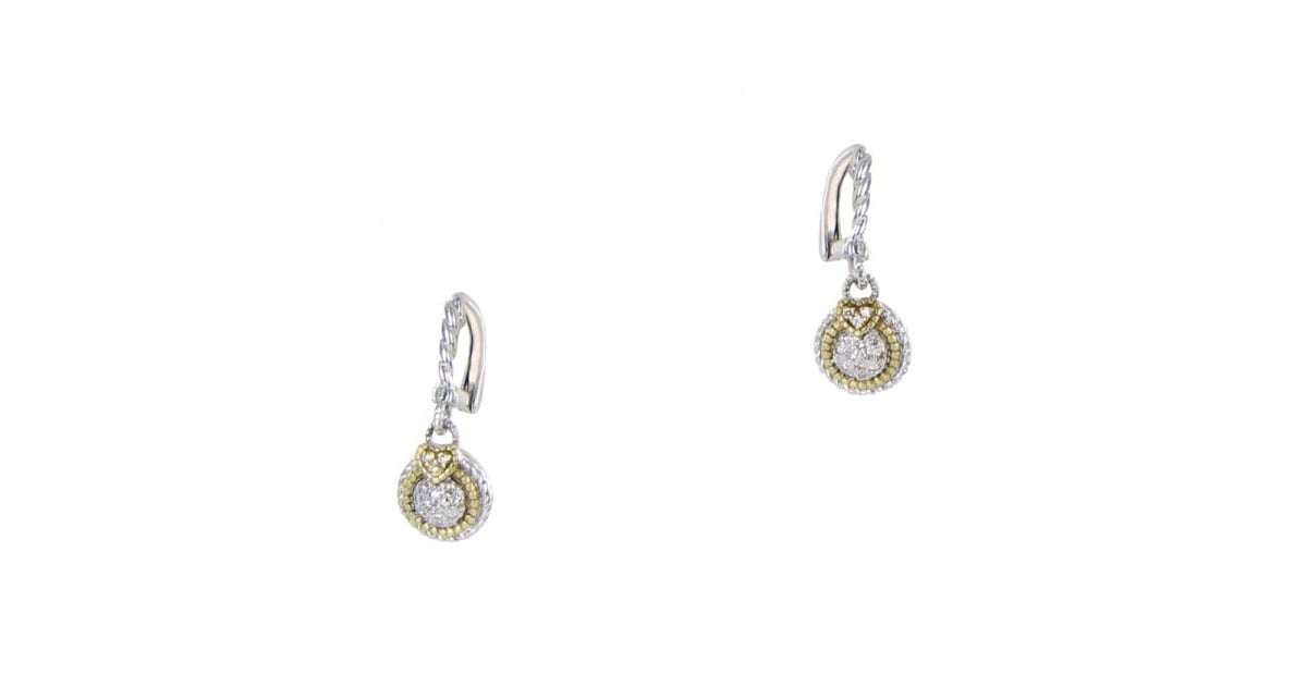 Judith Ripka 18k Yellow Gold Pave Circle Diamond Earrings ($459 ...
