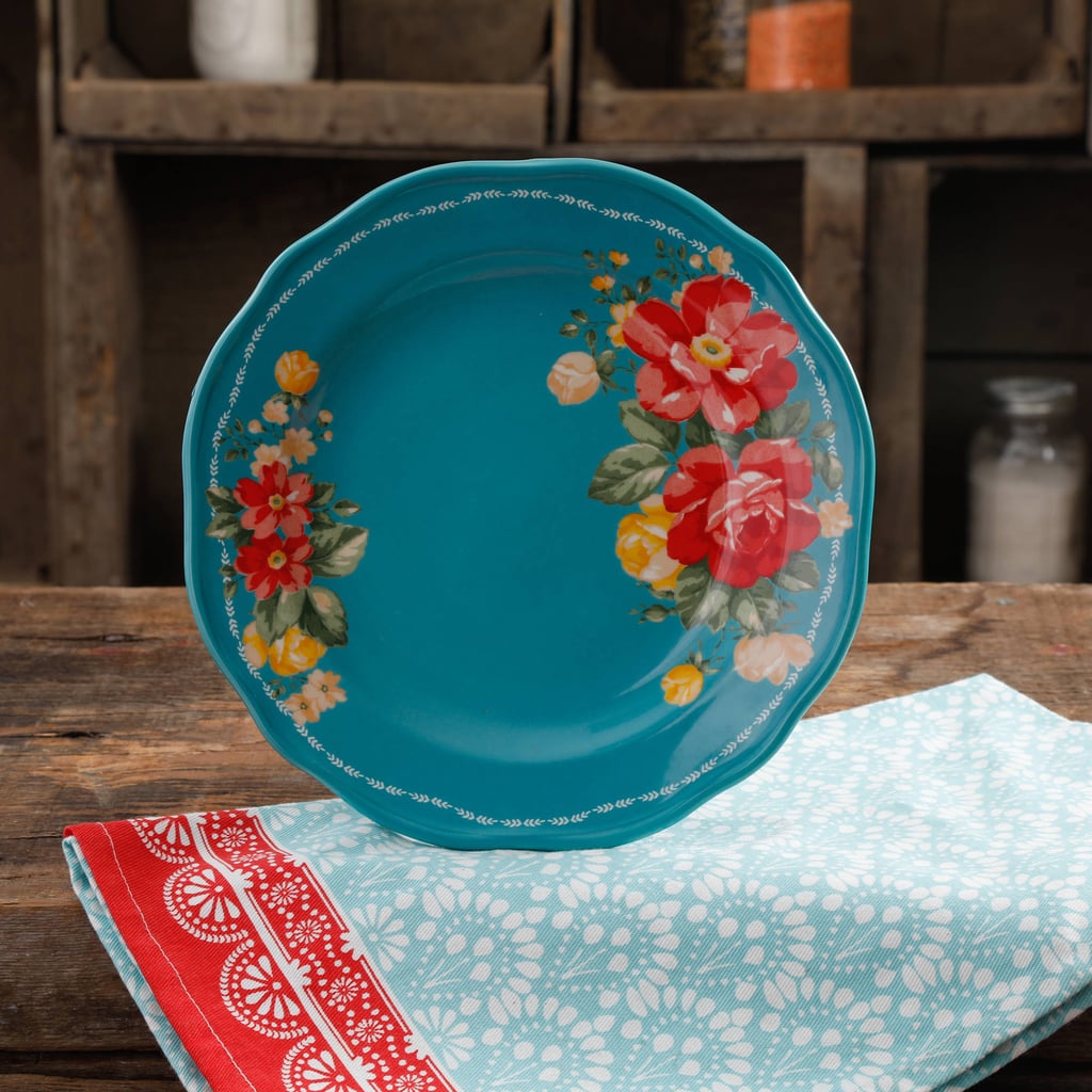 The Pioneer Woman Vintage Floral 8.5" Teal Salad Plate ($4)