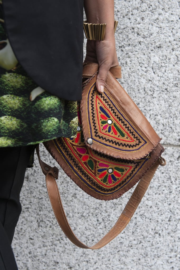 We love how this chic look was finished off with an exotic woven bag.
We love how this chic look was finished off with an exotic woven bag.