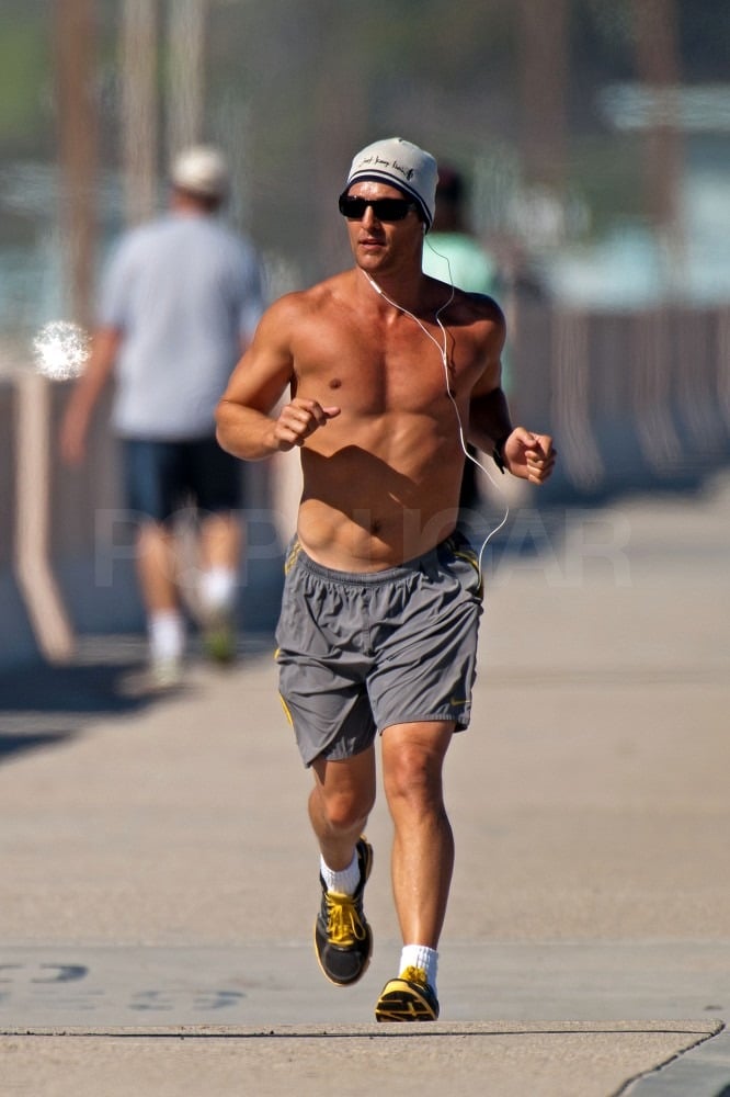 Pictures of Shirtless Matthew McConaughey Running Shirtless in Malibu ...