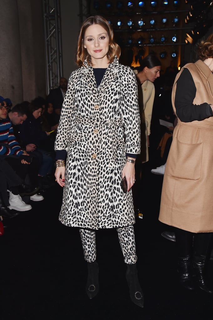 Olivia went heavy on the leopard print at Max Mara.