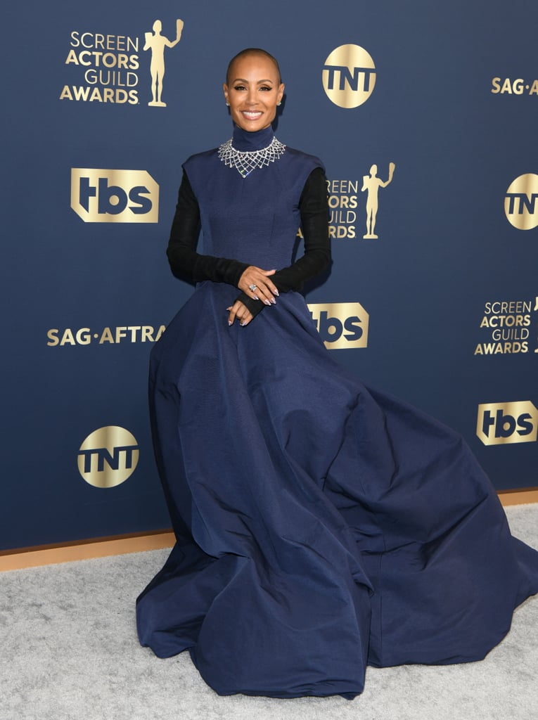 Jada Pinkett Smith's Vintage Navy Dress at SAG Awards 2022