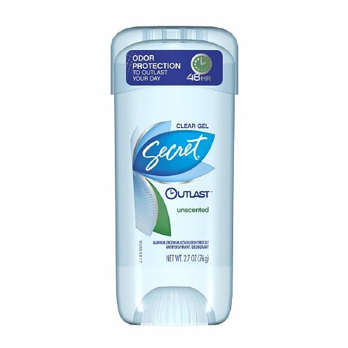 Secret Outlast Antiperspirant & Deodorant Clear Gel, Unscented, $5