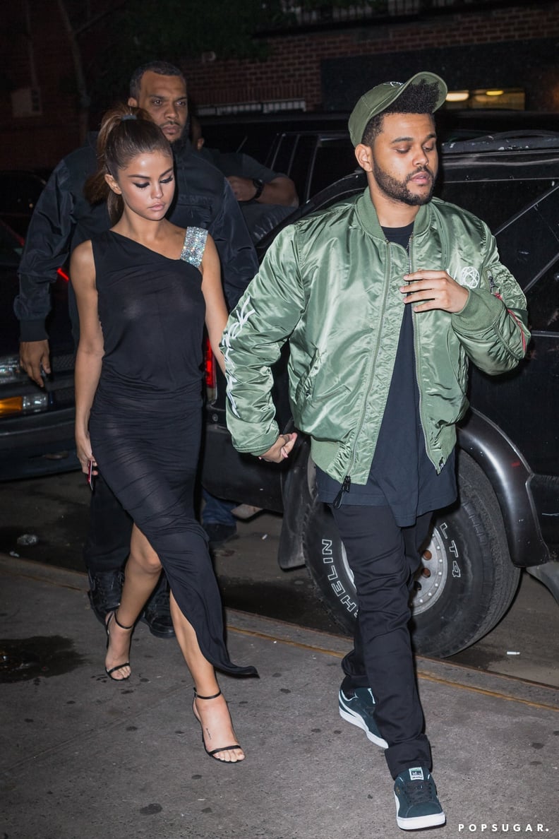 While Heading to Dinner With The Weeknd, the Songstress Wore a Sheer LBD by Alexandre Vauthier