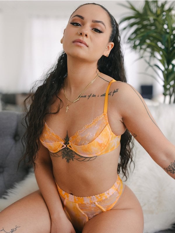 SAVAGE X FENTY Watercolour Tie Dye Half Cup Bra with Lace