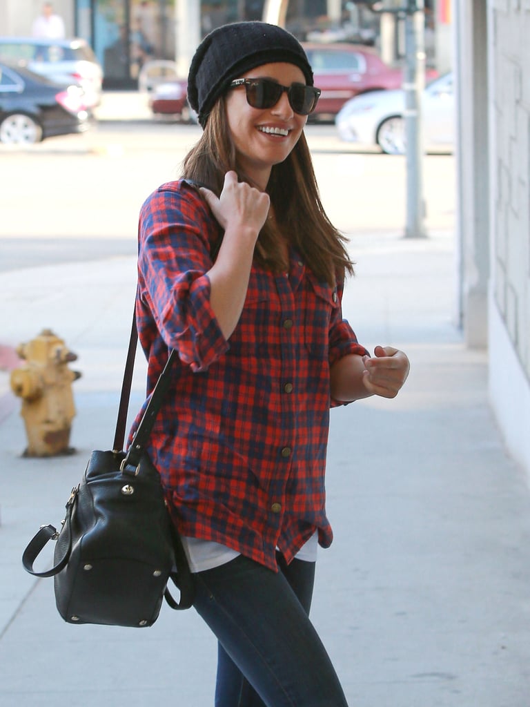 Lea Michele was mad for plaid in LA on Saturday.