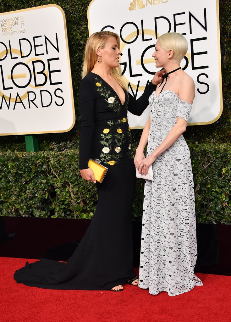 Michelle Williams and Busy Philipps at 2017 Golden Globes