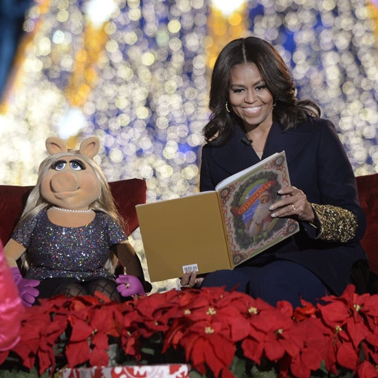 Michelle Obama's Gold Sleeve Coat at Christmas Tree Lighting