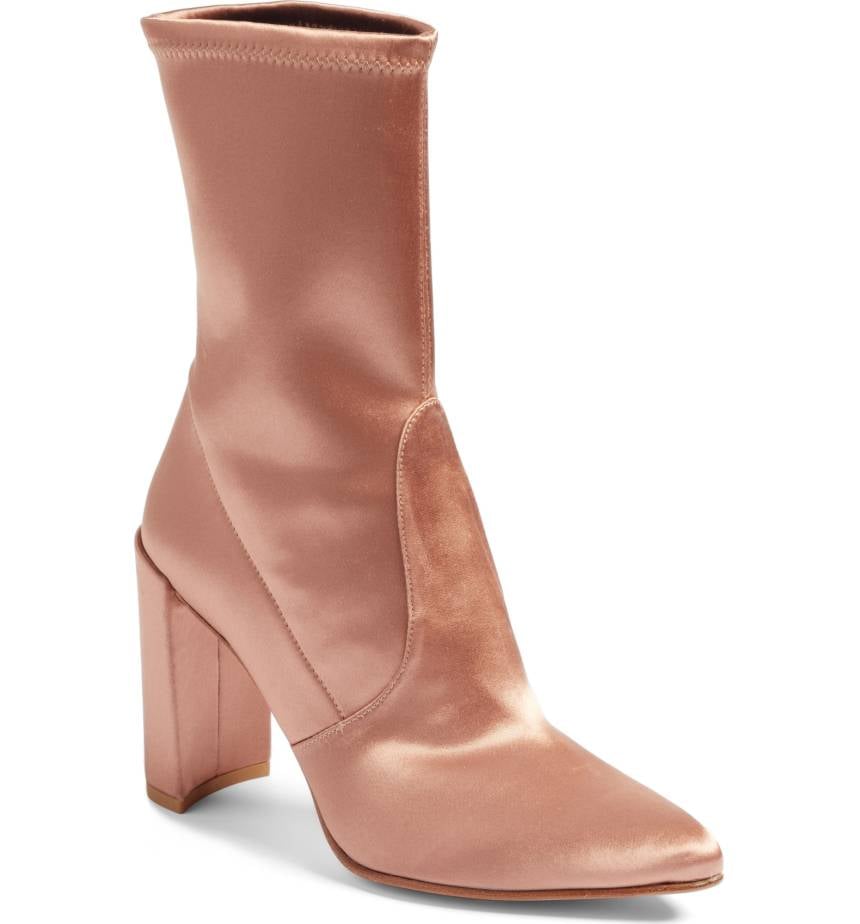 stuart weitzman stretch back leather booties