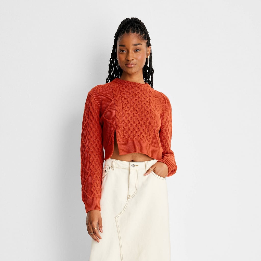 A Cropped Crewneck Sweater