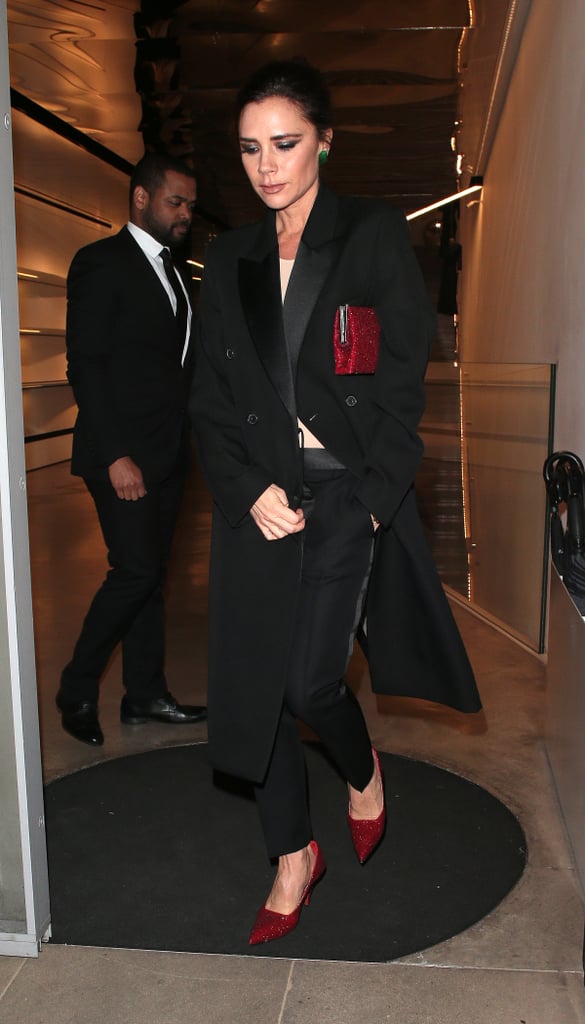 Victoria Beckham Red Glitter Pumps
