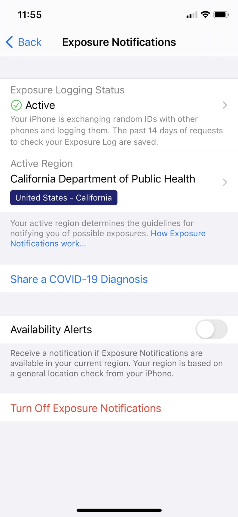 If You're Exposed to COVID-19, You Can Share Health Updates Under "Share a COVID-19 Diagnosis"