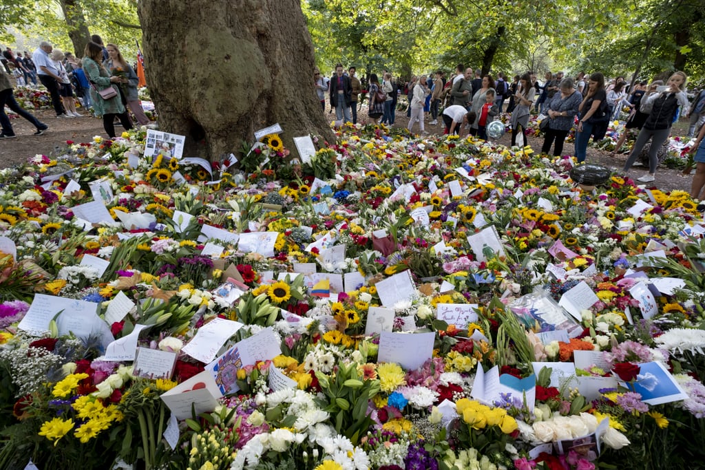 Floral tributes left at Green Park.