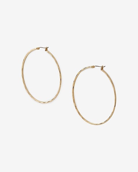 Express Textured Metal Hoop Earrings