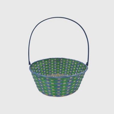 Bamboo Easter Basket Blue and Green