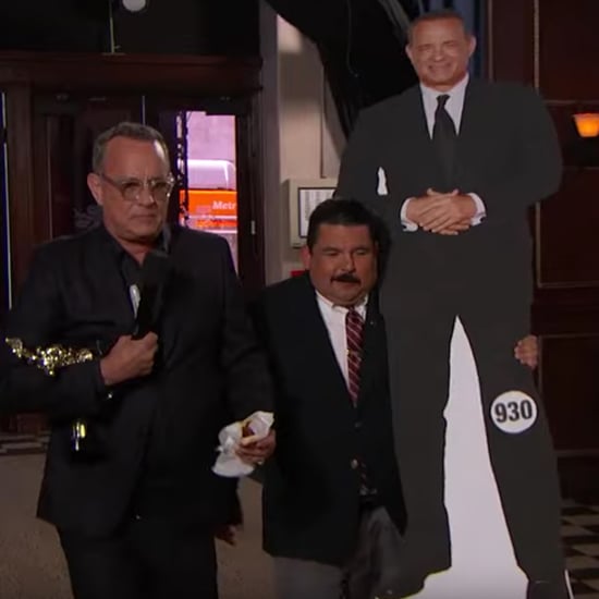 Tom Hanks Steals Cutout of Himself on Jimmy Kimmel Live