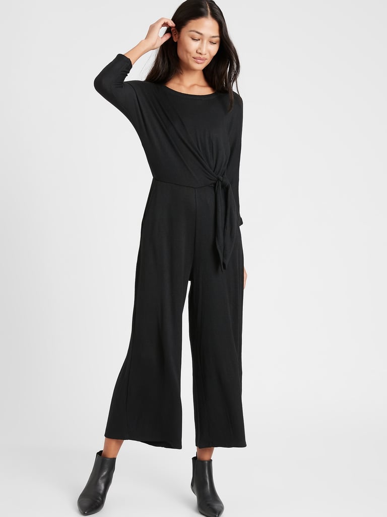 Banana Republic Petite Cosy Ribbed Dolman-Sleeve Jumpsuit