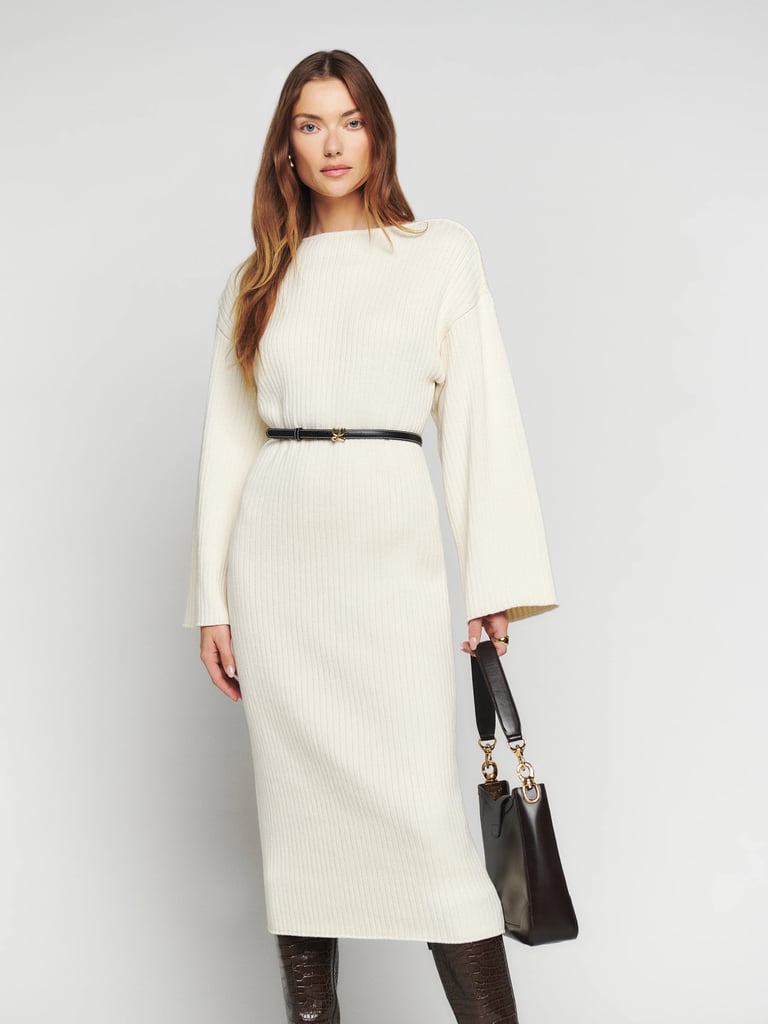 Winter Outfit Idea: Reformation Lyndsey Cotton Sweater Dress