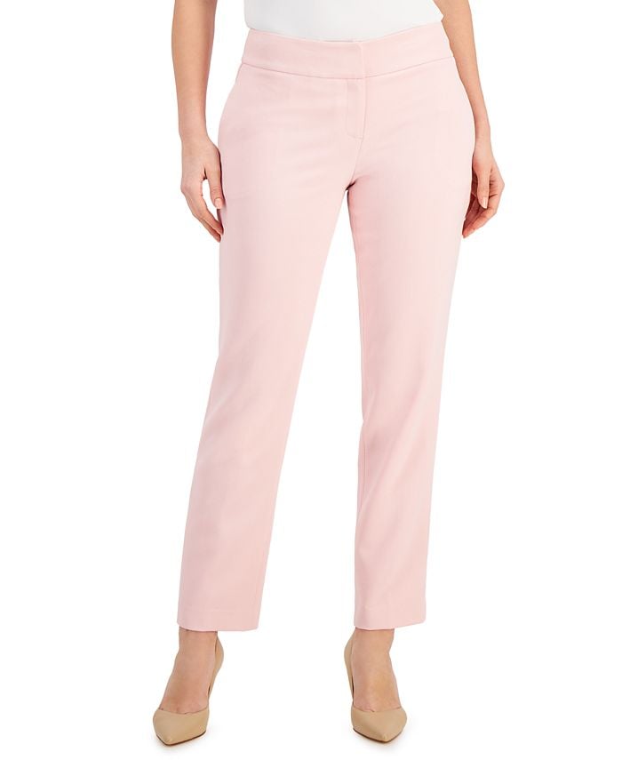 Stretchy Trousers: Kasper Slim Straight-Leg Modern Trousers