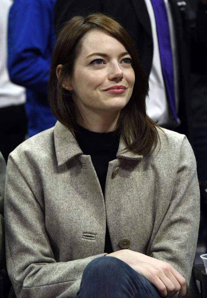 Emma Stone and Dave McCary at Clippers Game January 2019