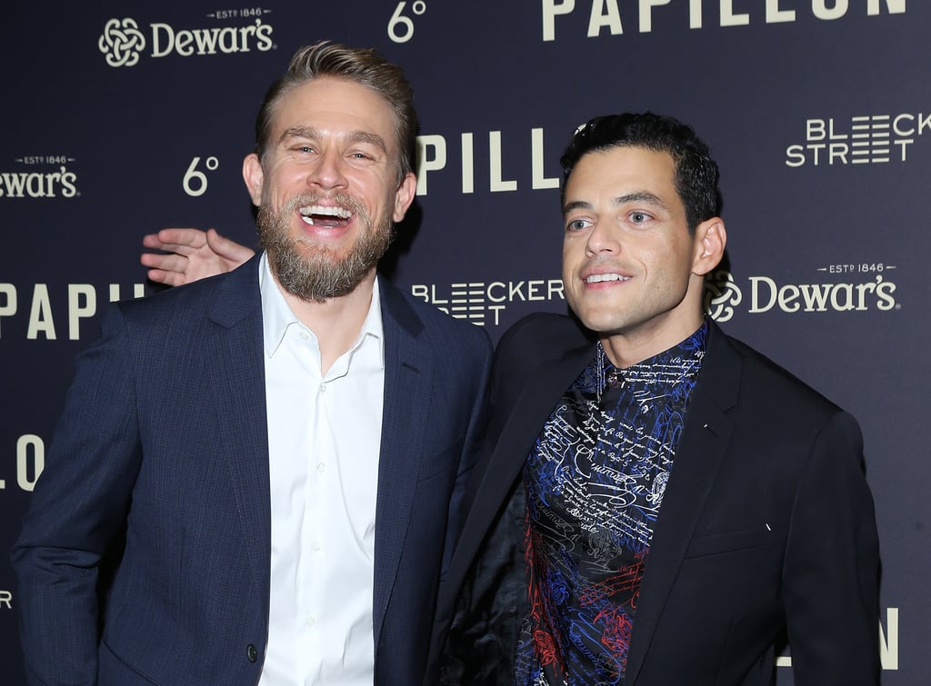 Charlie Hunnam and Rami Malek at Papillon Premiere Aug. 2018