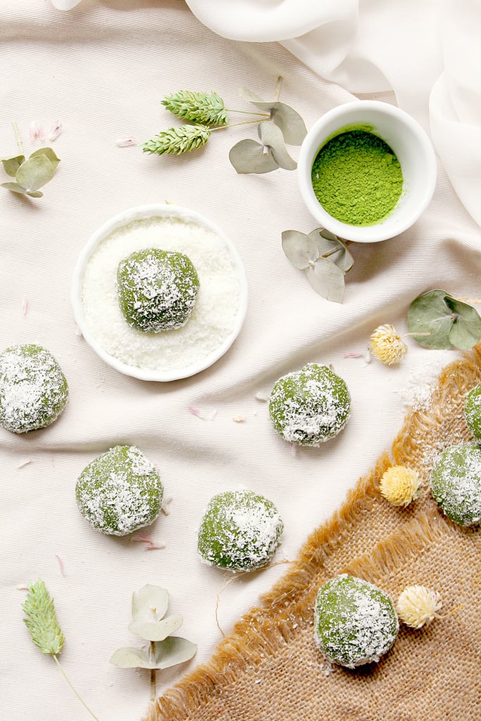 Matcha Coconut Cheesecake Protein Balls