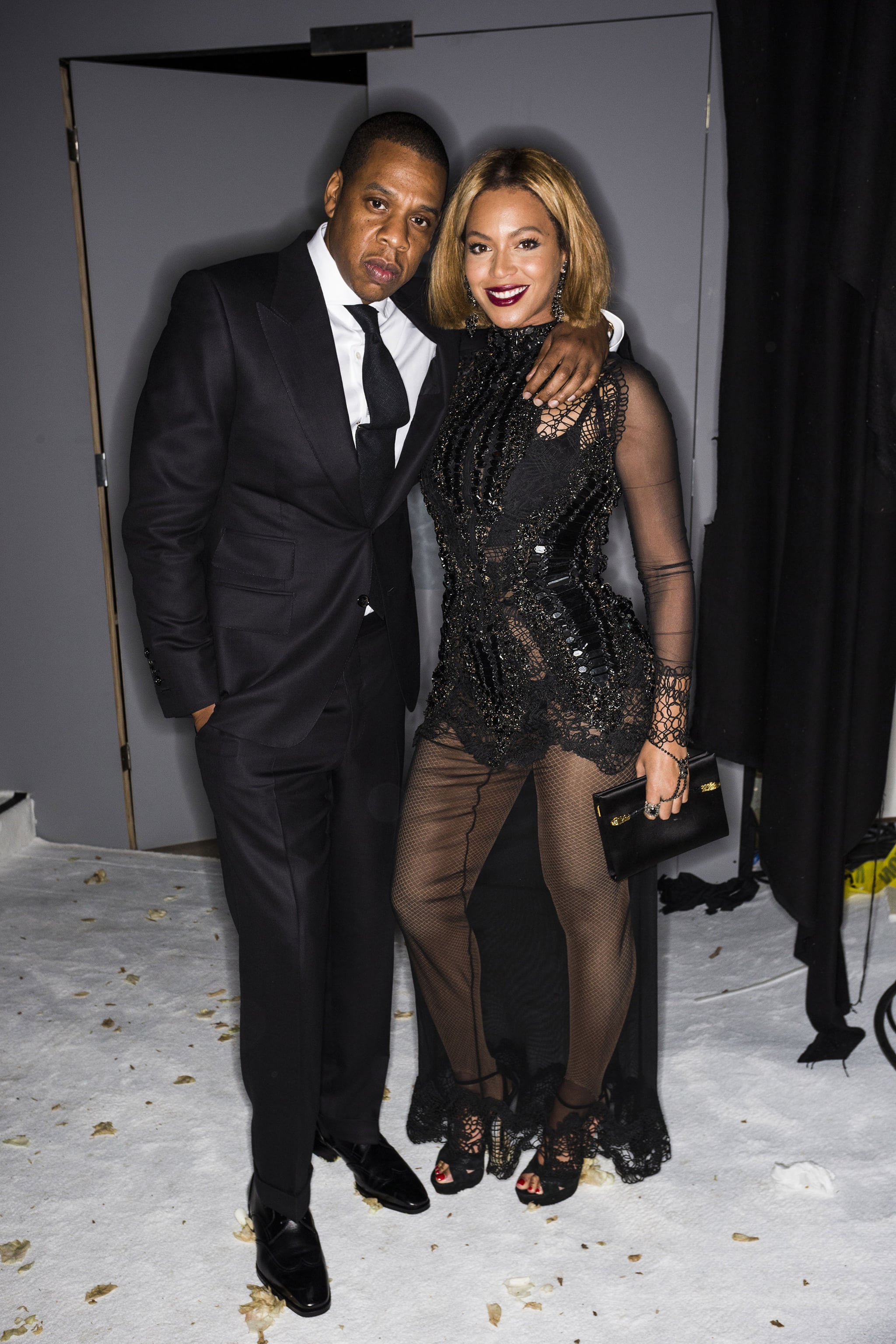 They cuddled up at the Tom Ford fashion show in February 2015. | After 12  Years of Marriage, Beyoncé and JAY-Z Are Still Crazy in Love | POPSUGAR  Celebrity Photo 10