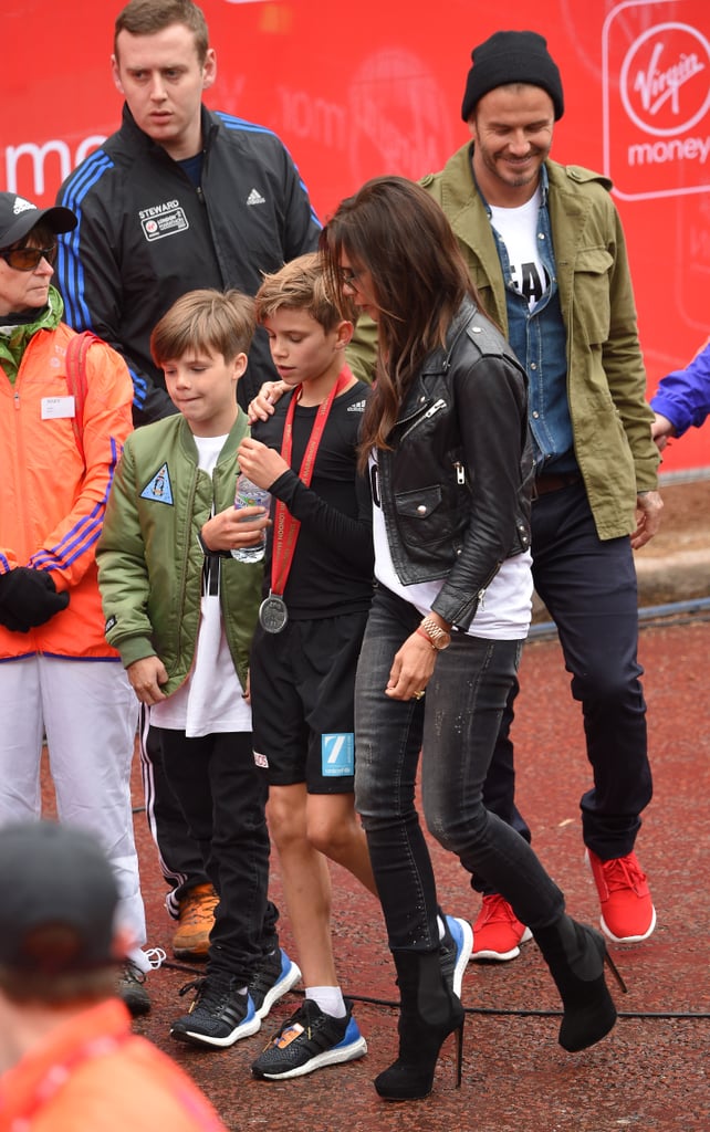 Beckham Family at London Marathon 2015 | Pictures
