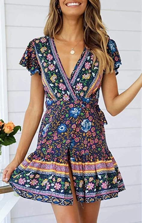 ZESICA Summer Wrap Dress