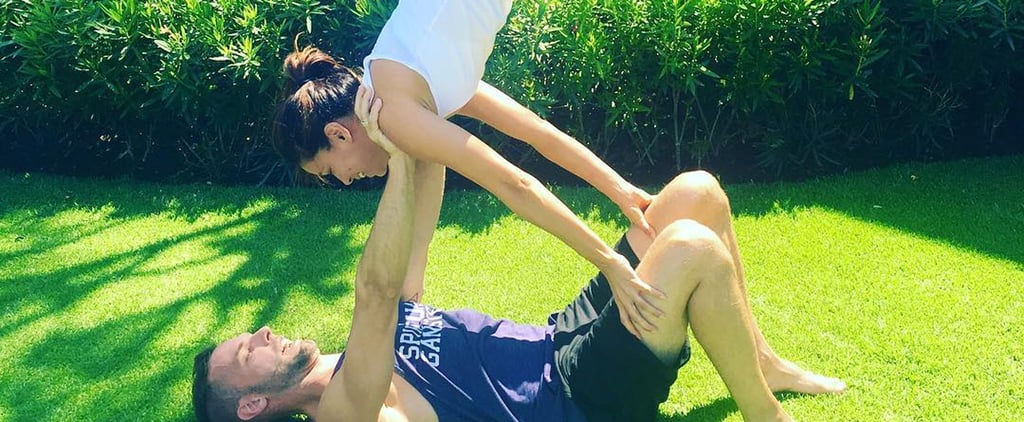 Eva Longoria Doing Yoga Before Her Wedding