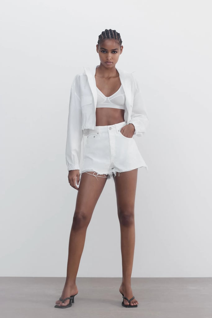 Zara Frayed High Rise Denim Shorts, 21 Stylish High-Waisted Shorts,  Because They're a No-Brainer For Summer