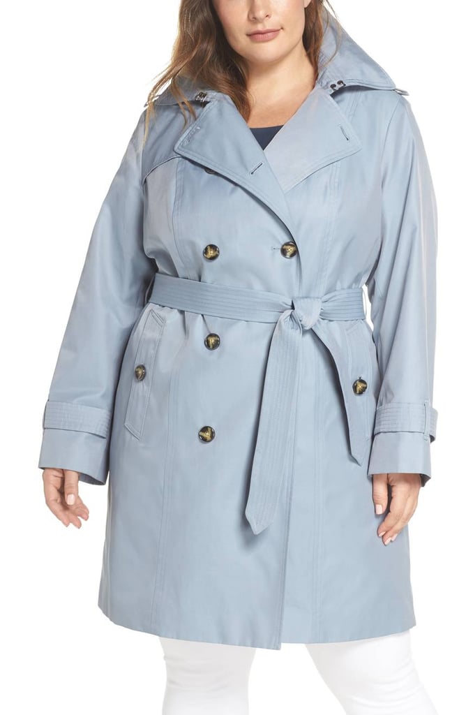London Fog Hooded Double Breasted Trench Coat | Melania Trump Wearing a ...
