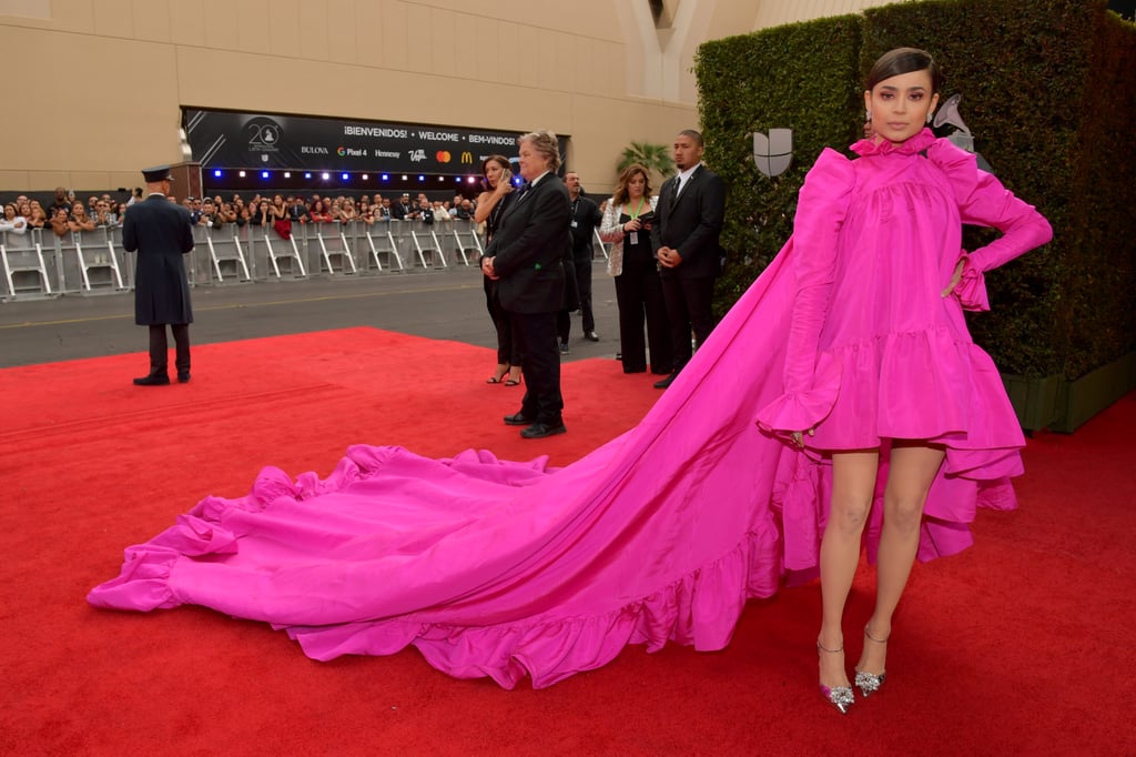 Sofia Carson Pink Giambattista Valli Dress at Latin Grammys