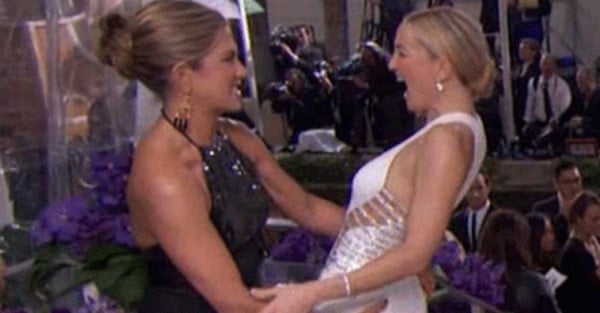 Jennifer Aniston Anal Sex - Jennifer Aniston Grabs Kate Hudson's Butt at Golden Globes | POPSUGAR  Celebrity