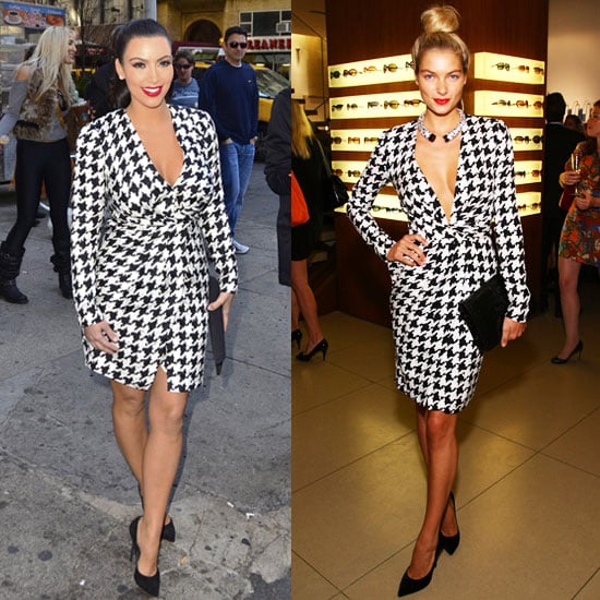 houndstooth wrap dress