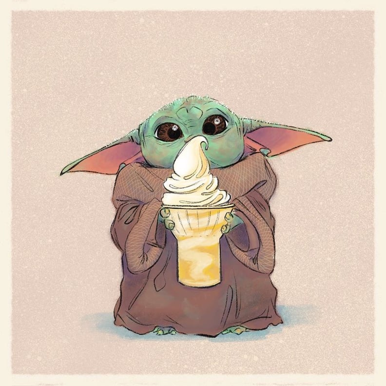 Baby Yoda Eating a Dole Whip