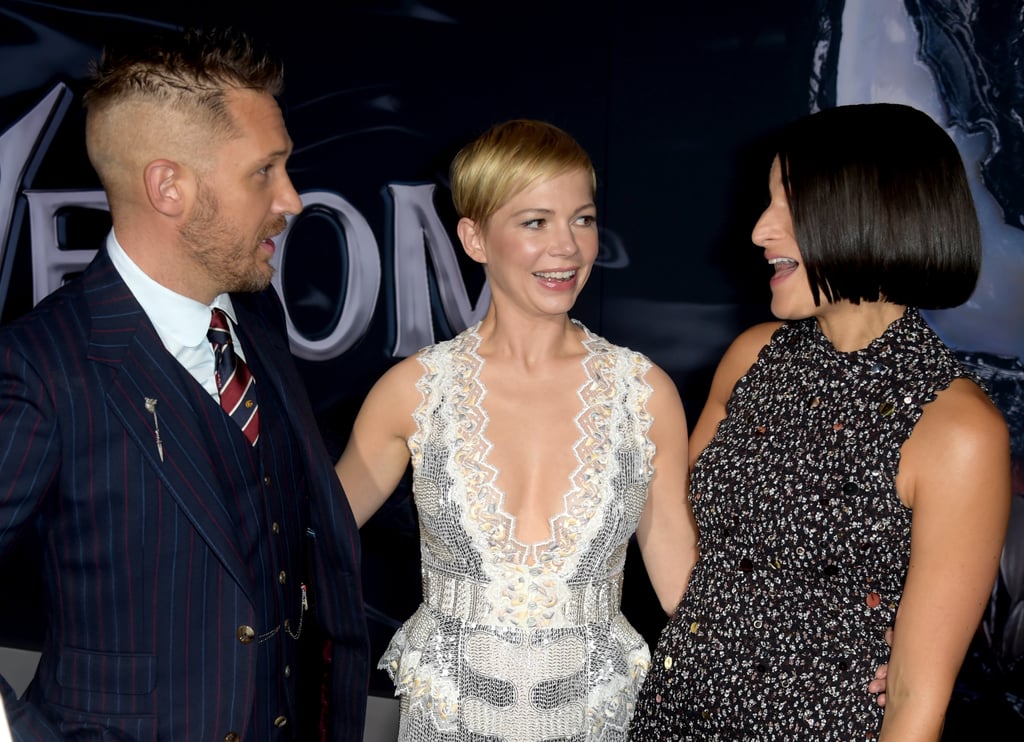 Pictured: Tom Hardy, Michelle Williams, and Jenny Slate