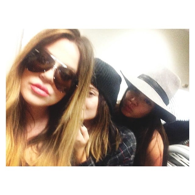 The ladies goofed off in the airport.
Source: Instagram user kendalljenner