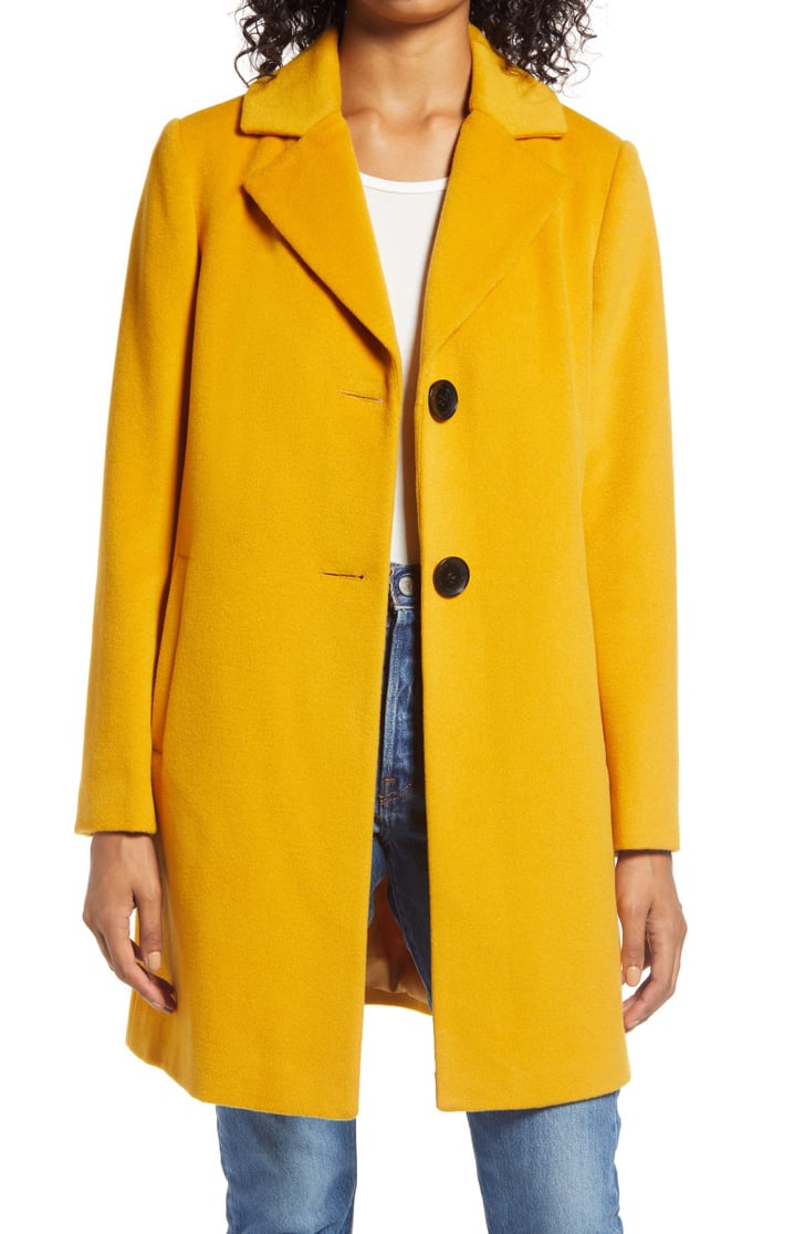Sam Edelman Wool Blend Coat | Best Yellow Coats 2021 | POPSUGAR Fashion ...
