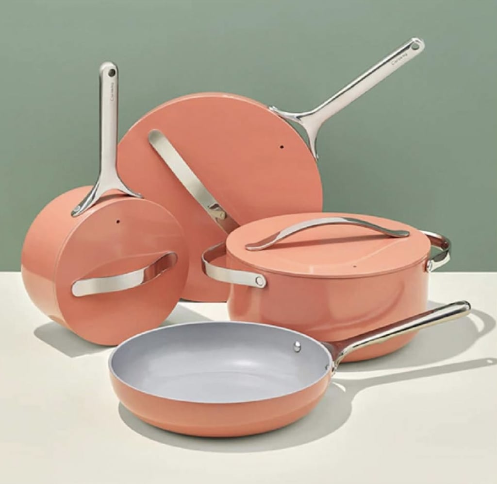 Caraway Cookware Set ($355, originally $445)
This 12-piece cookware set has taken the internet by storm. It's hailed for its nonstick capabilities, which help to make cooking and cleanup a total breeze. Not only does the set come in a multitude of fun colors (bonus!), but our own editor even tested the product for herself and confirmed it's totally worth the hype. Read PS's Caraway Home Cookware Set product review to learn more.
Editor Quote: "I am not exaggerating when I tell you that the Caraway Cookware Set has totally changed my daily routine for the better." — Macy Cate Williams, former shopping content director