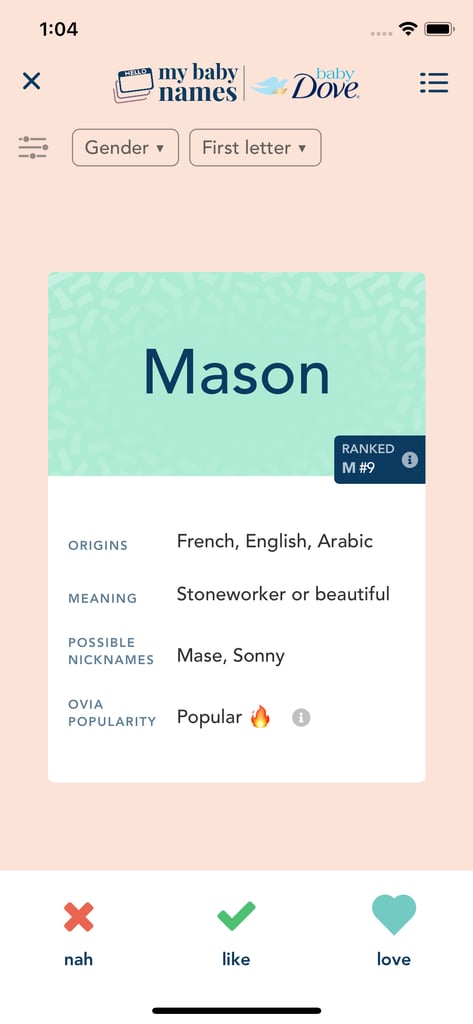 Swipe Left and Right on Baby Names With This App's Feature