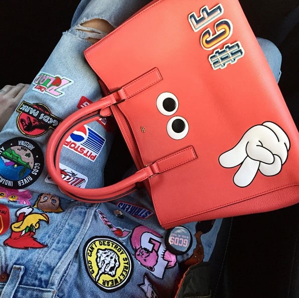A Bag or Phone Covered in Anya Hindmarch Stickers