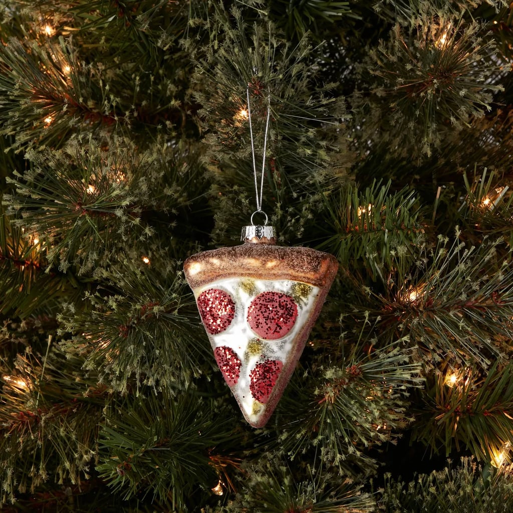 Pizza Glass Christmas Tree Ornament